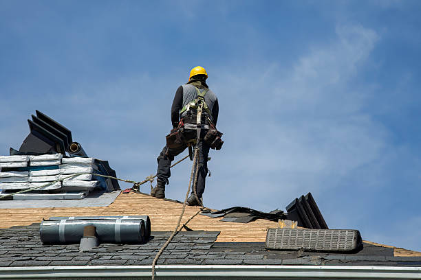 Professional Gutter Installation technician working in Burlington, ND